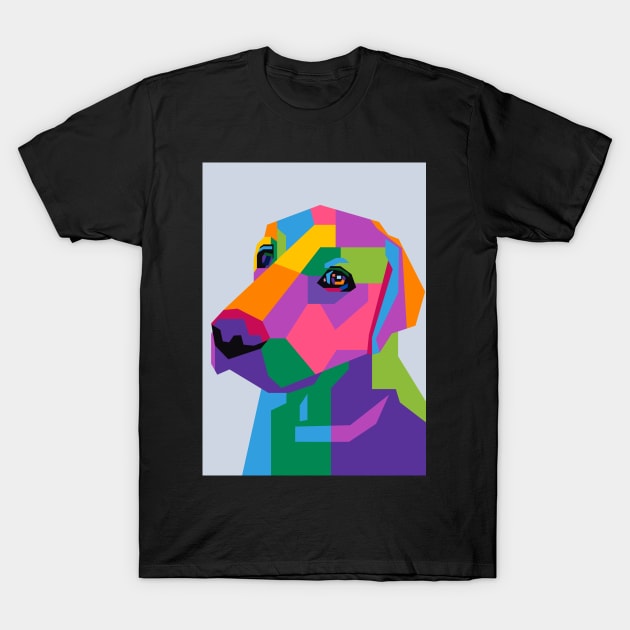 Pensive Dog Pop Art Wpap T-Shirt by AhmadNusyirwan
